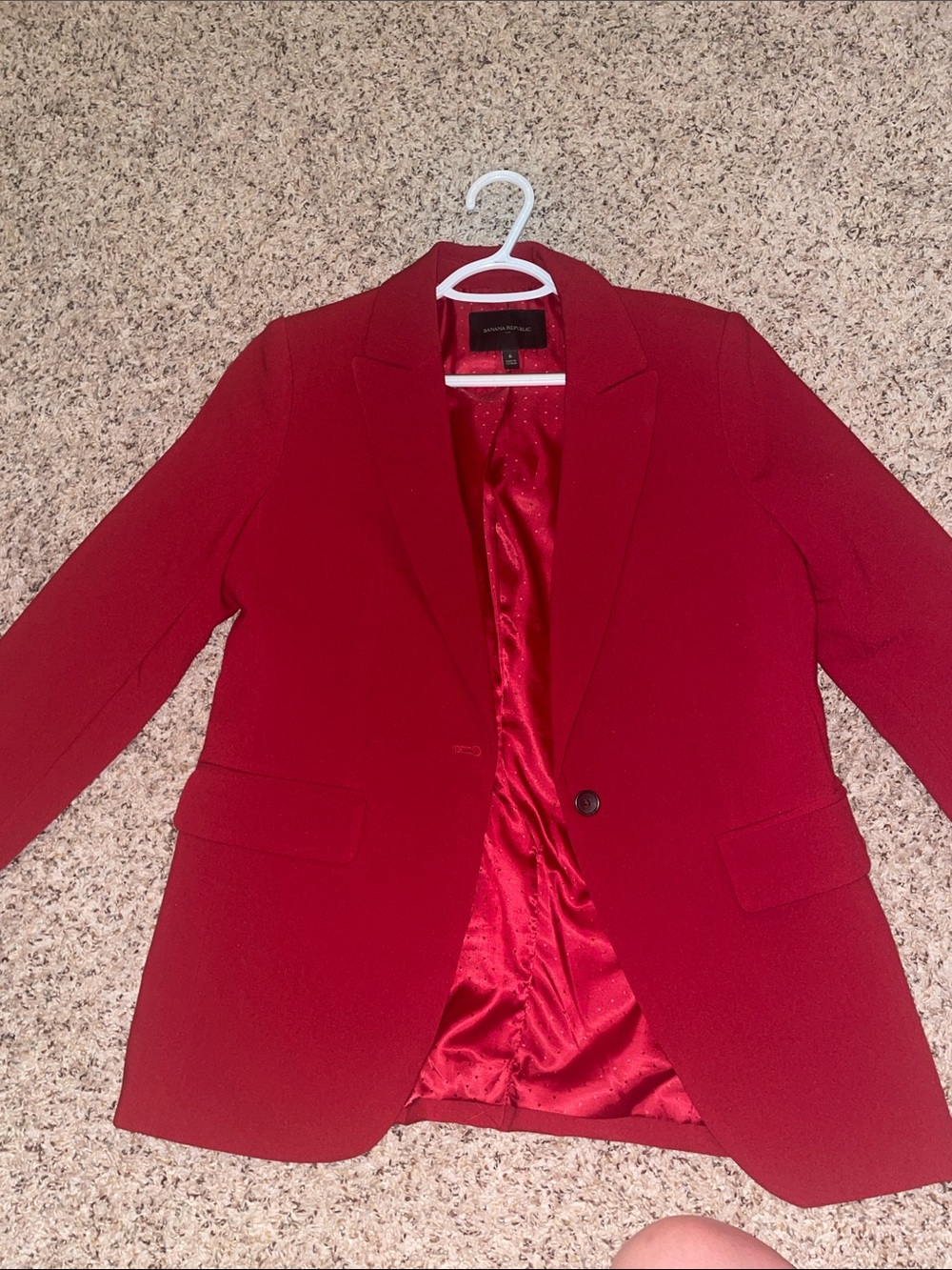 Banana Republic Red Women's Blazer - Single-Button Tailored Style